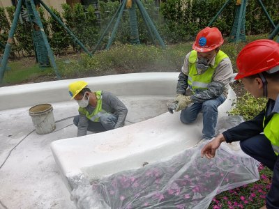 现浇异型水磨石施工花絮——重庆林山郡项目景